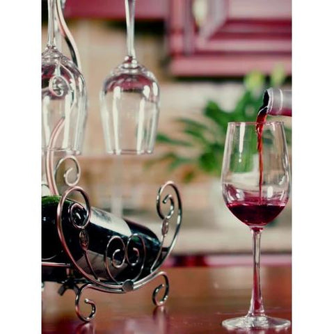 Supporto per bottiglia di vino in metallo decorato Wine&Copper Sostegno.