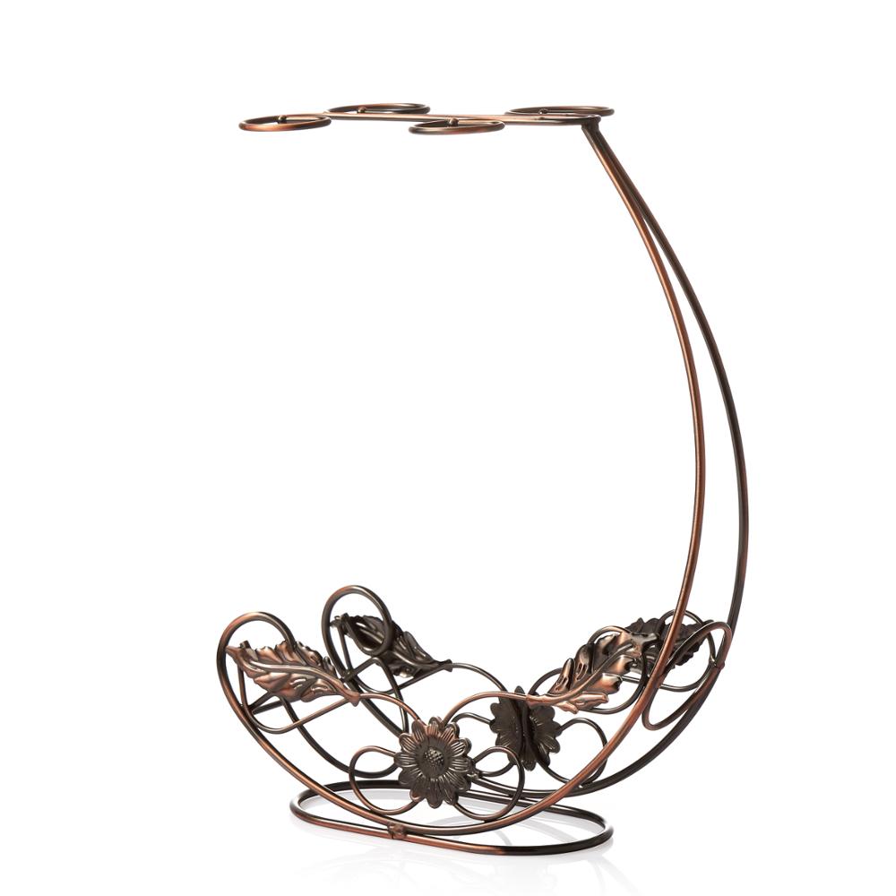 Portabottiglie in metallo decorativo Wine&Copper Sostegno con design ad arco.