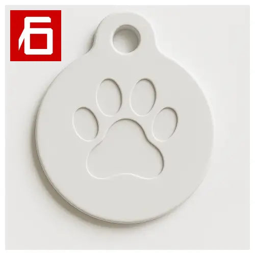 Pet Finder NFC bianco con tag animale e stampa zampa, trova il tuo pet facile