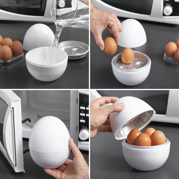 Cuecehuevos al microondas para preparar huevos en pocos minutos en el microondas Boilegg.