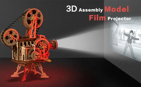 Vintage 3D model of VitaScope projector for little filmmakers with detailed instructions.