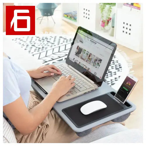 Lap desk with mouse pad and phone holder, perfect for Laptop XL Deskion.