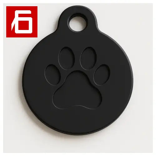 Tag per animali nero con impronta di zampa, perfetto per Pet Finder NFC