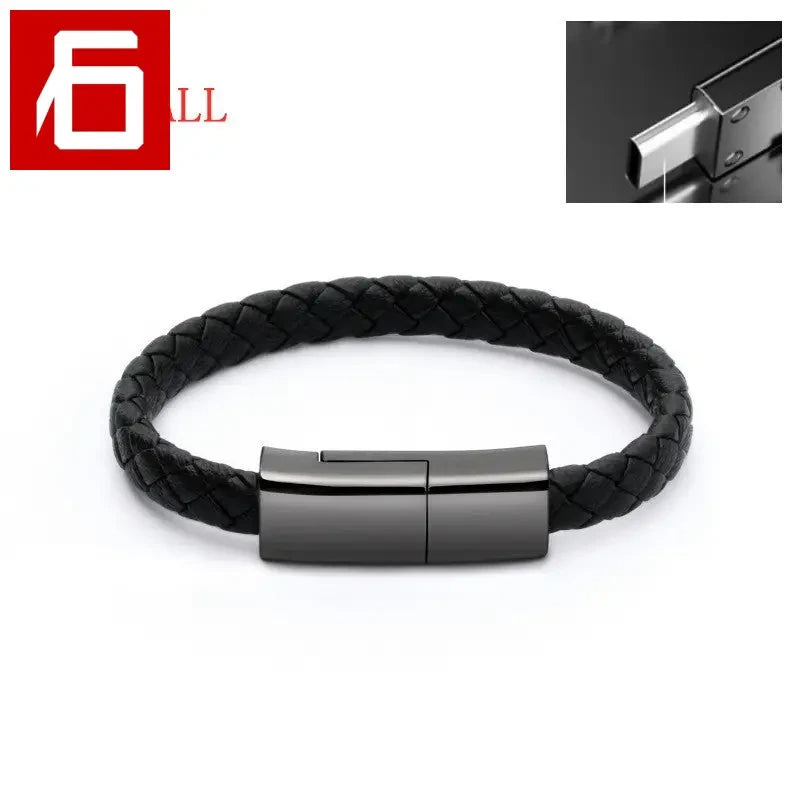 Bracciale Da Uomo In Pelle Con Chiusura Inossidabile